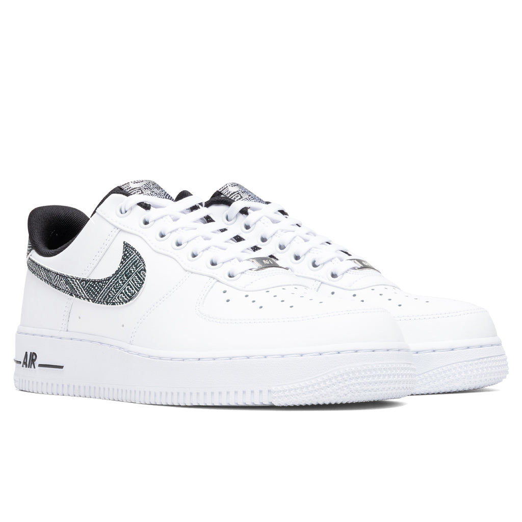 Nike Air Force 1 '07 "Fabric Swoosh" - White/Metallic Silver