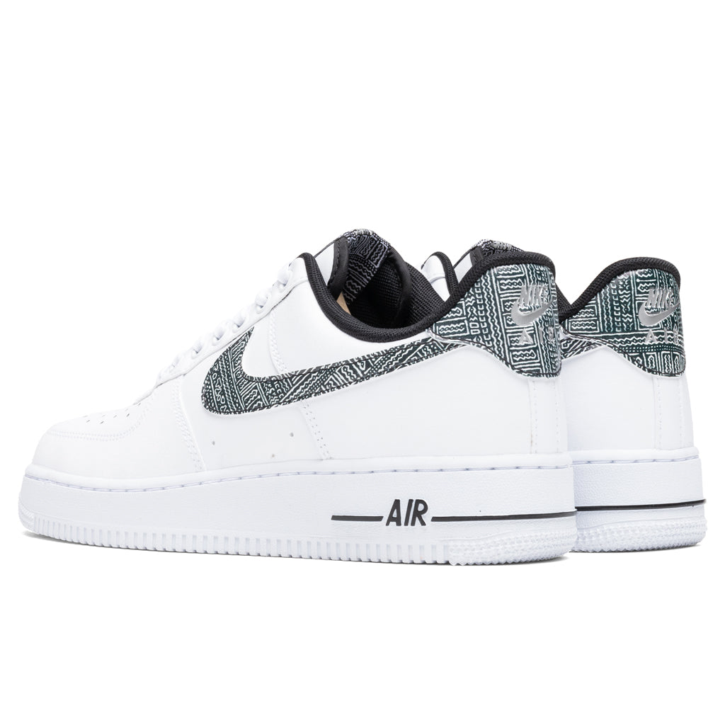 Nike Air Force 1 '07 "Fabric Swoosh" - White/Metallic Silver