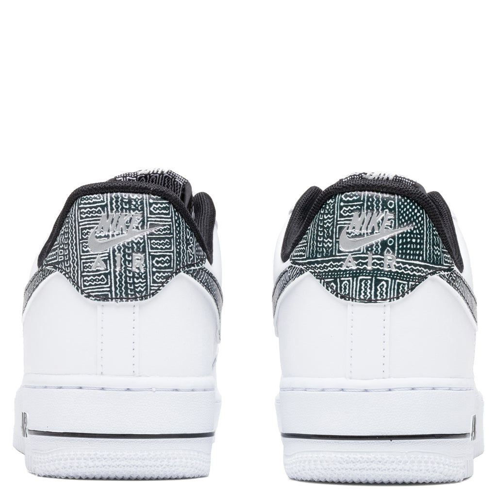 Nike Air Force 1 '07 "Fabric Swoosh" - White/Metallic Silver