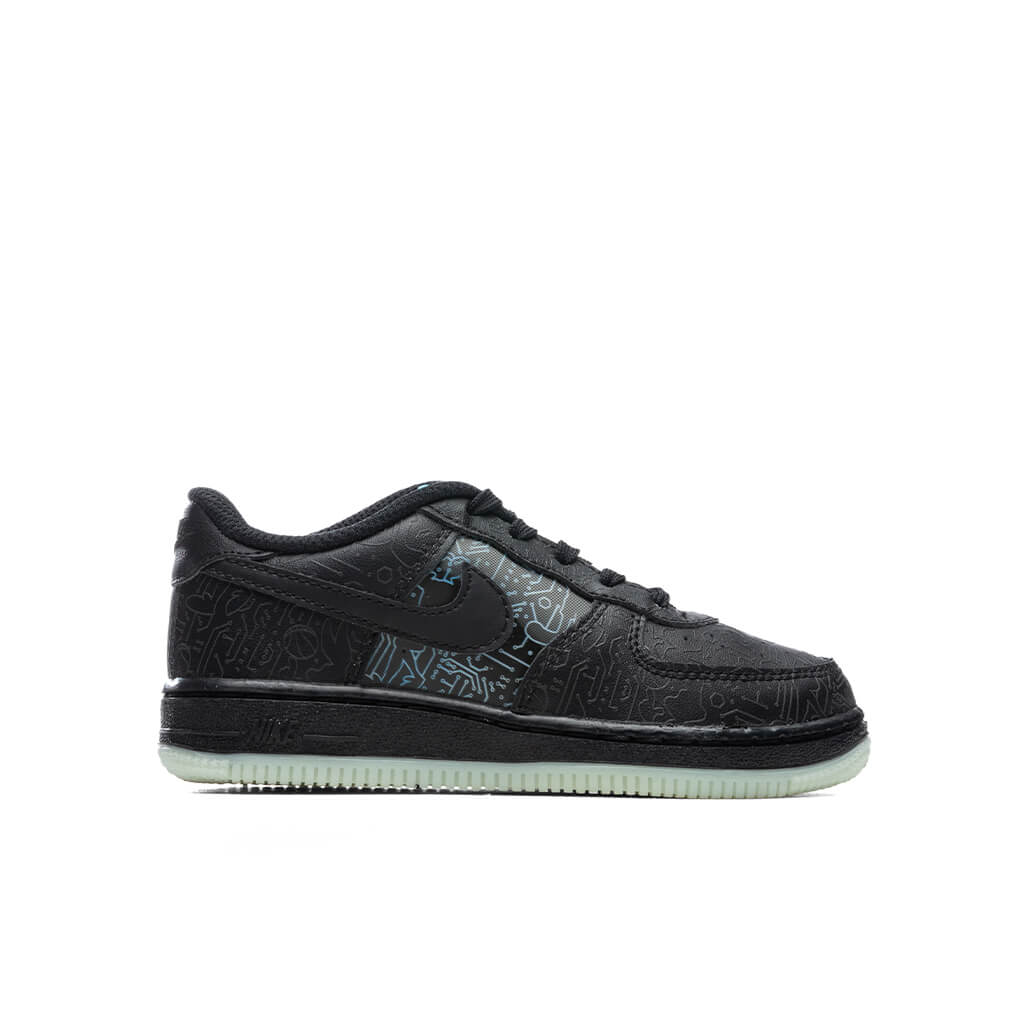 Nike Air Force 1 (TD) - Black/Light Blue Fury