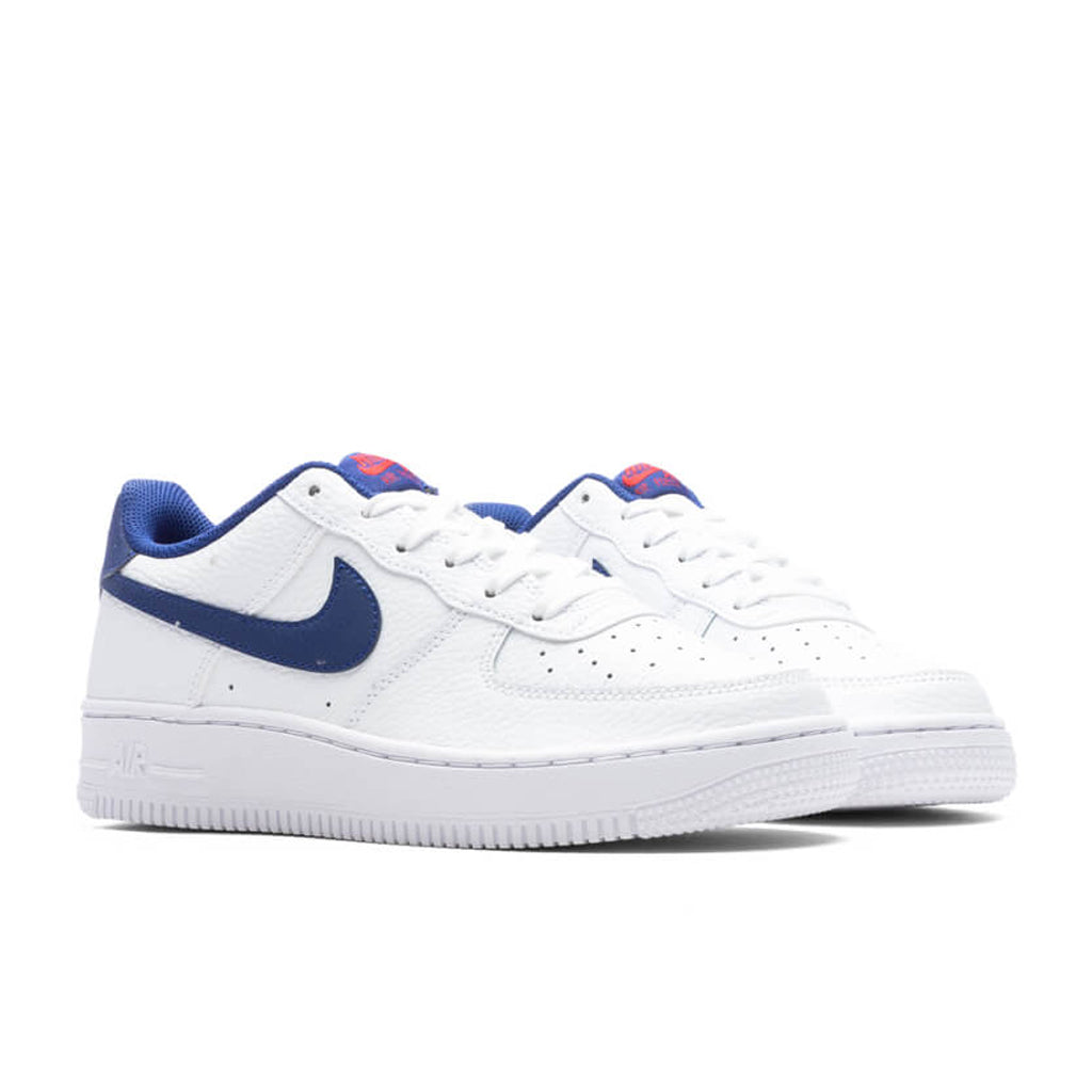 Nike Air Force 1 (GS) - White/Deep Royal Blue/University Red