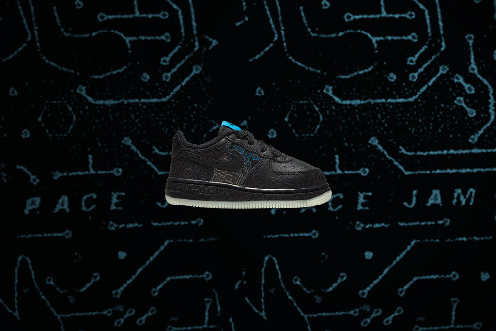 Nike Air Force 1 (TD) - Black/Light Blue Fury