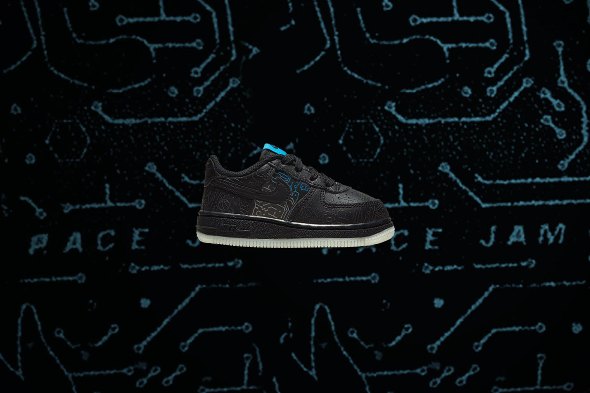 Nike Air Force 1 (TD) - Black/Light Blue Fury