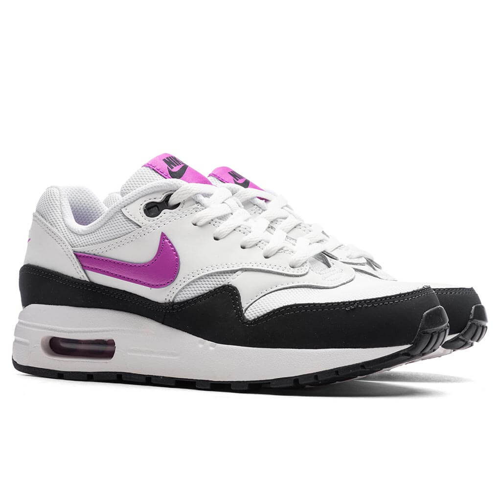 Nike Air Max 1 BG (GS) - White/Fuchsia Dream/Dark Obsidian