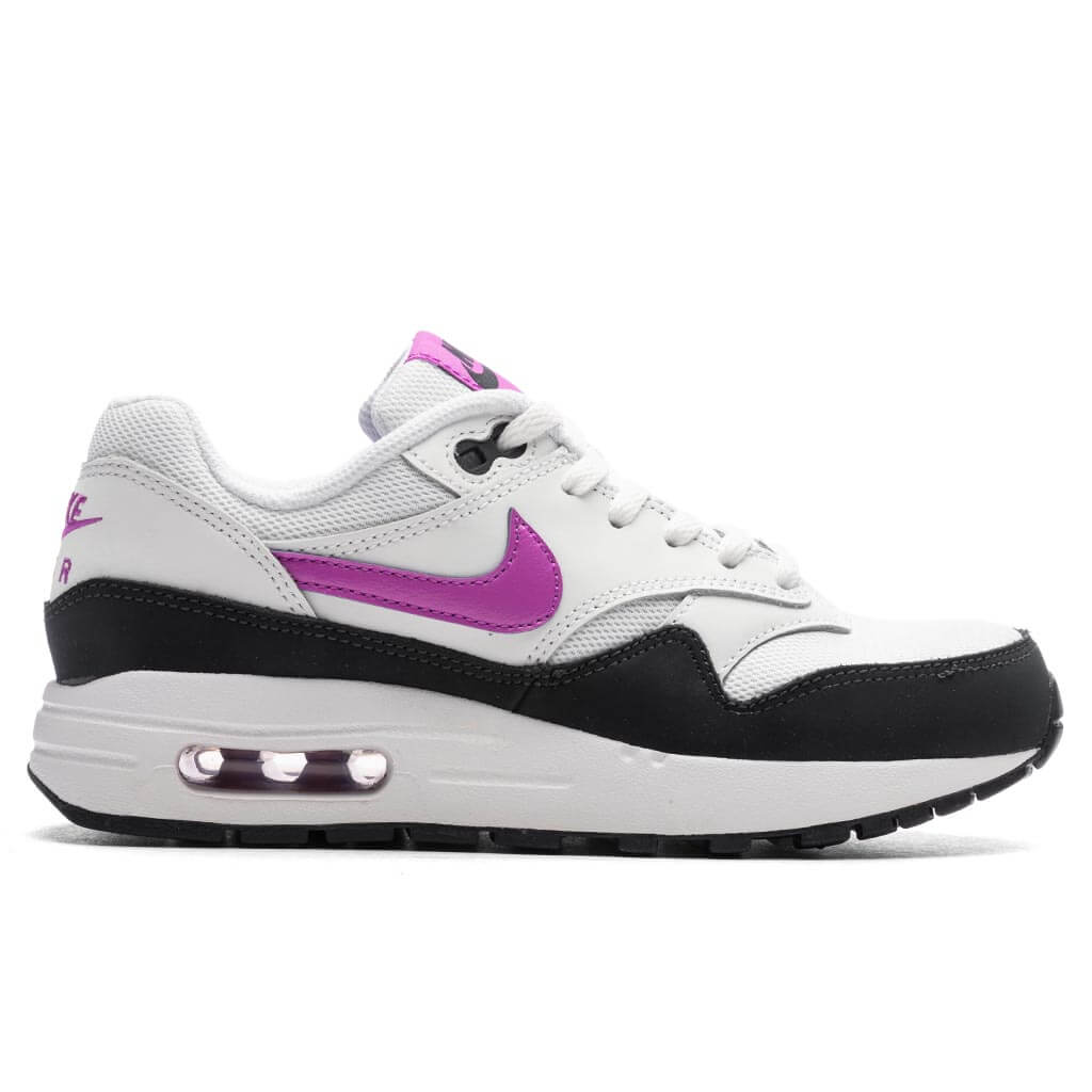 Nike Air Max 1 BG (GS) - White/Fuchsia Dream/Dark Obsidian