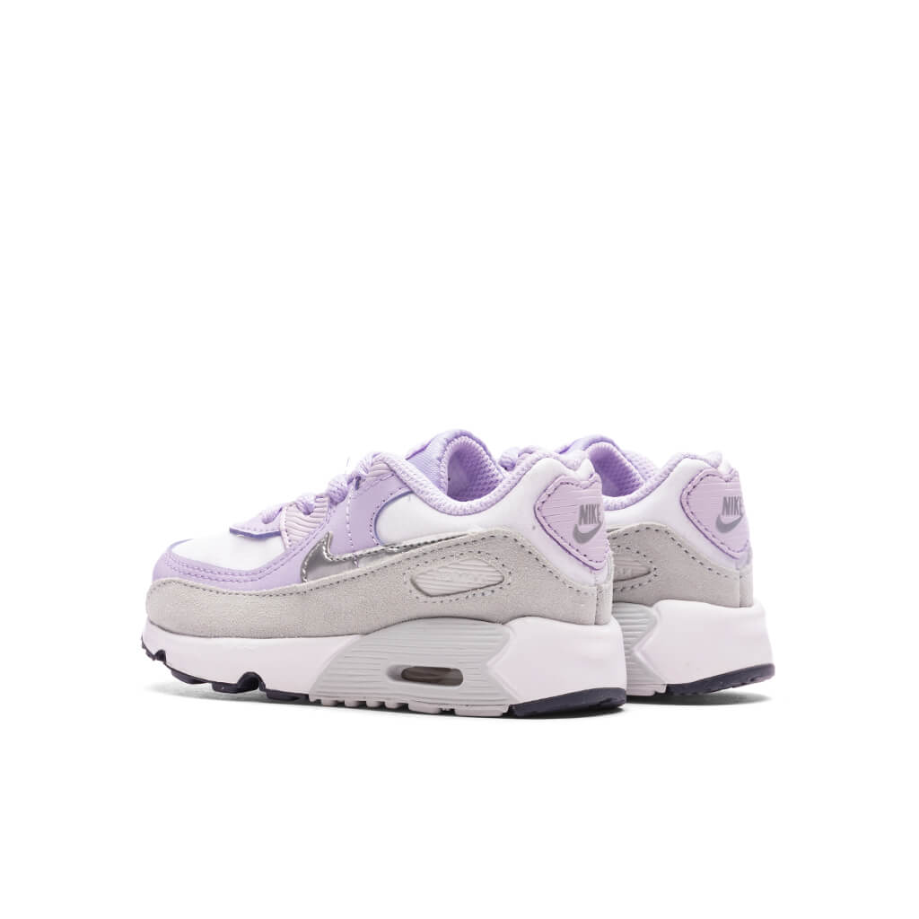 Nike Air Max 90 (TD) - White/Metallic Silver/Violet Frost