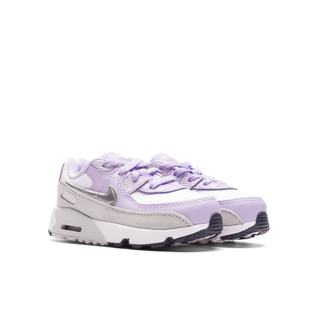 Nike Air Max 90 (TD) - White/Metallic Silver/Violet Frost