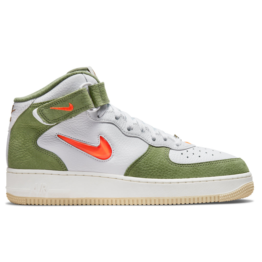Nike Air Force 1 Mid QS - White/Total Orange/Oil Green