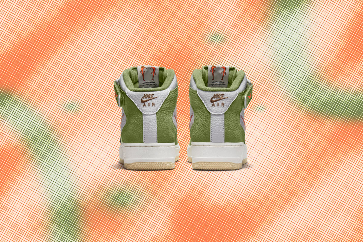 Nike Air Force 1 Mid QS - White/Total Orange/Oil Green