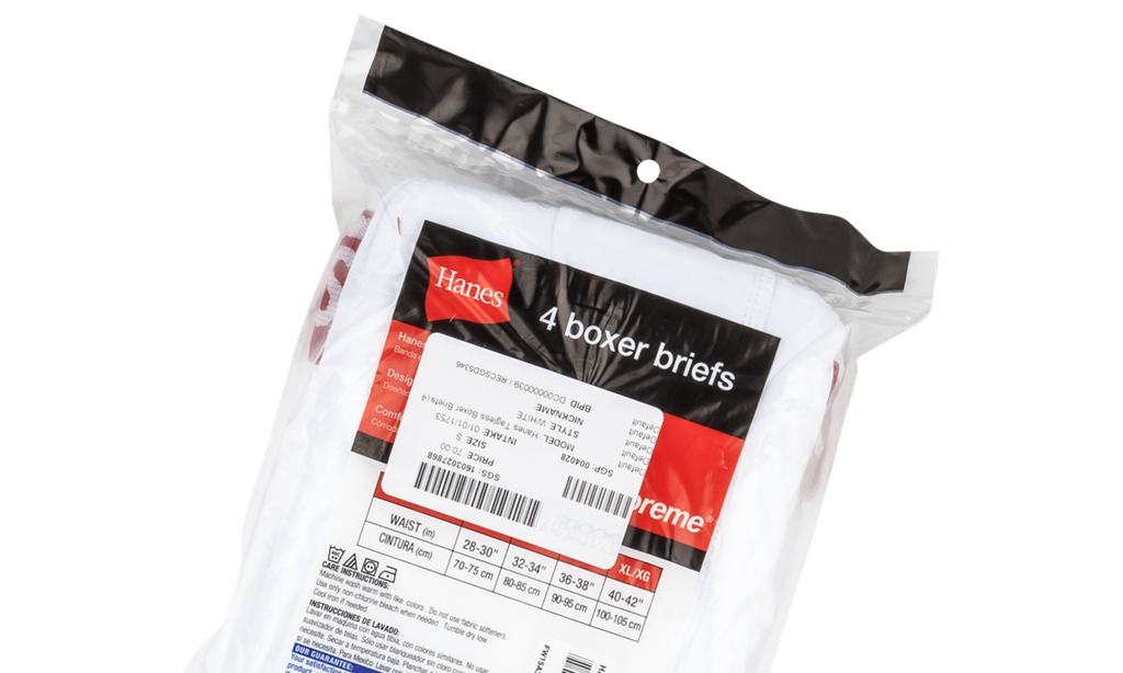 Supreme Hanes Tagless Boxer Briefs (4) "White" SU0642