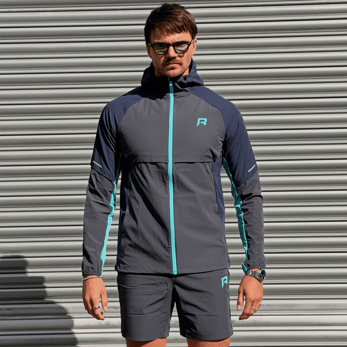 Reprimo Vortex Windbreaker Jacket 'Blue Steel Cyan'