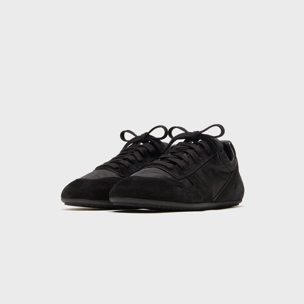 Rick Owens Minimal Suede Trimmed Sneaks - Black / Black / Black