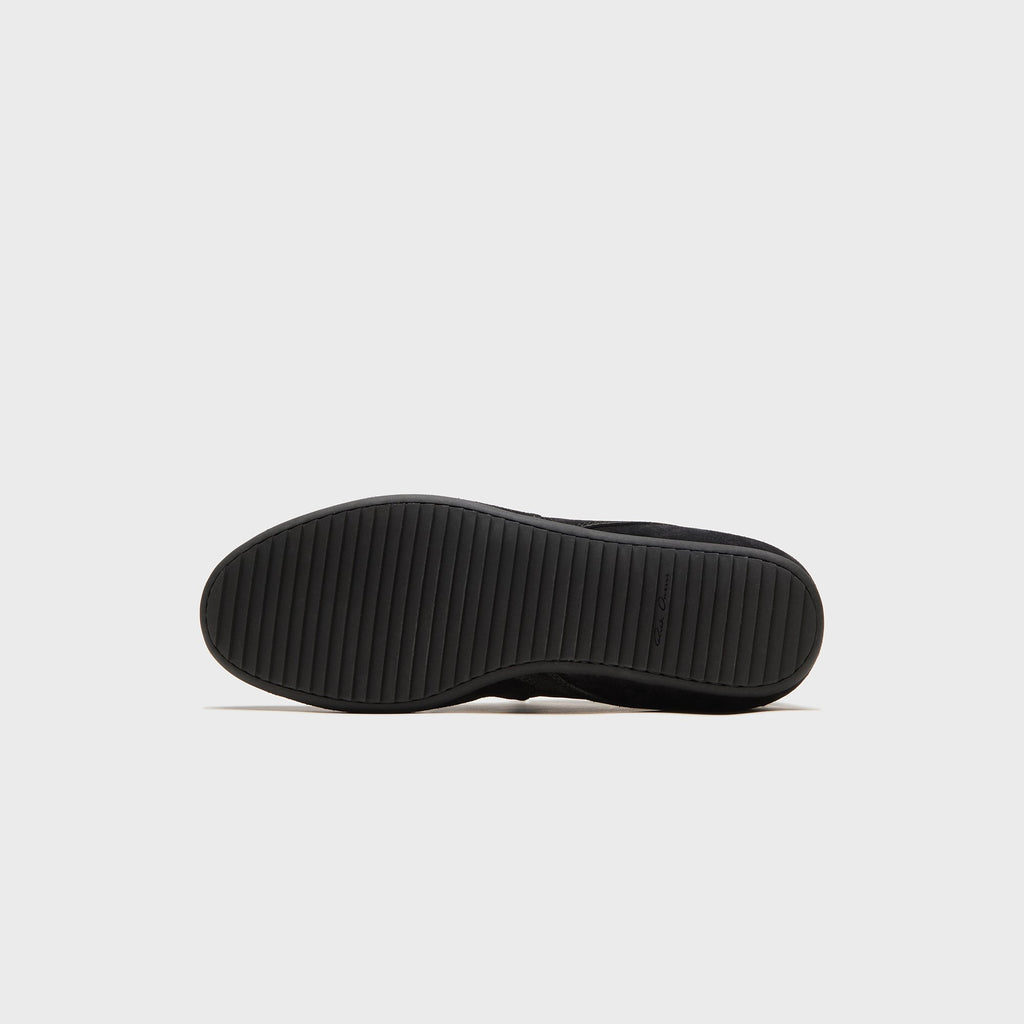 Rick Owens Minimal Suede Trimmed Sneaks - Black / Black / Black