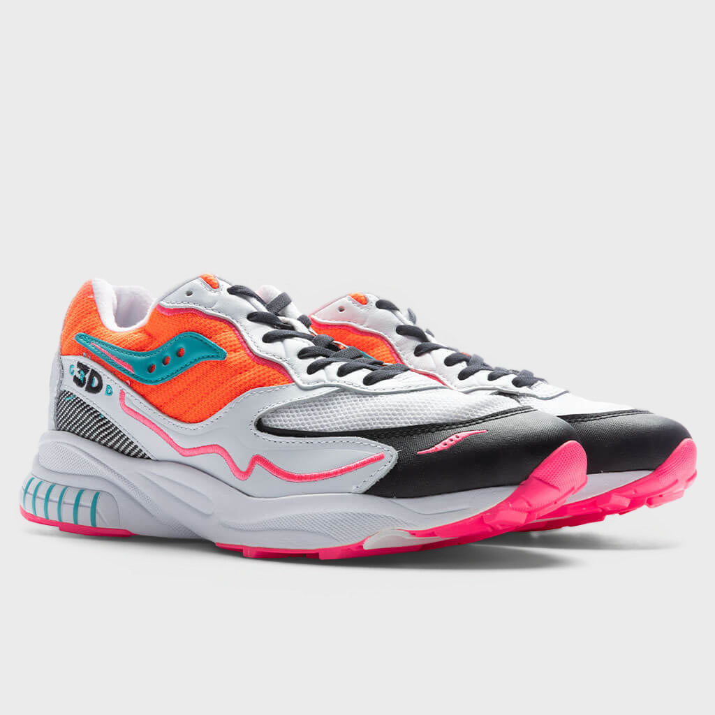Saucony 3rd Grid Hurricane - White/Orange/Blue