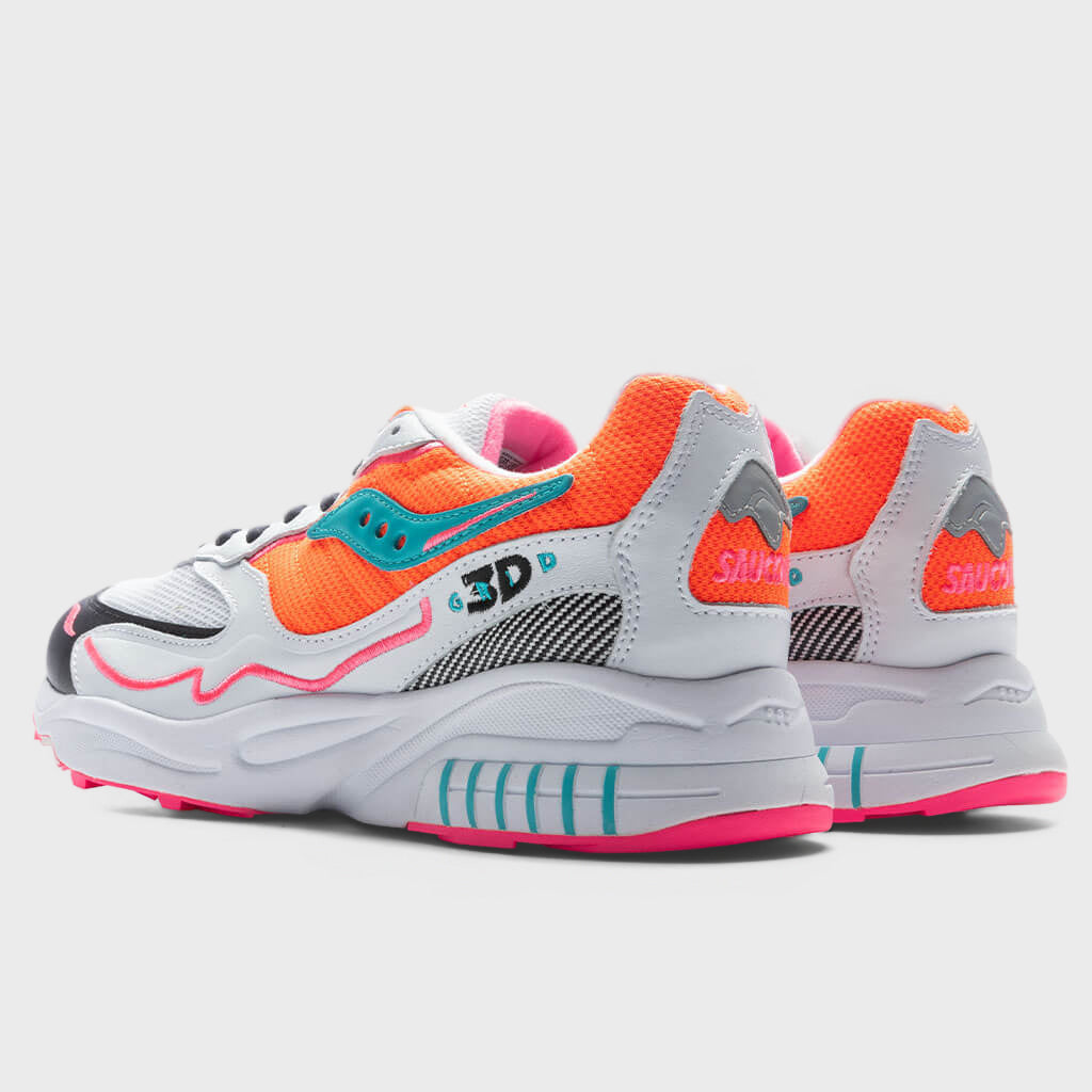 Saucony 3rd Grid Hurricane - White/Orange/Blue