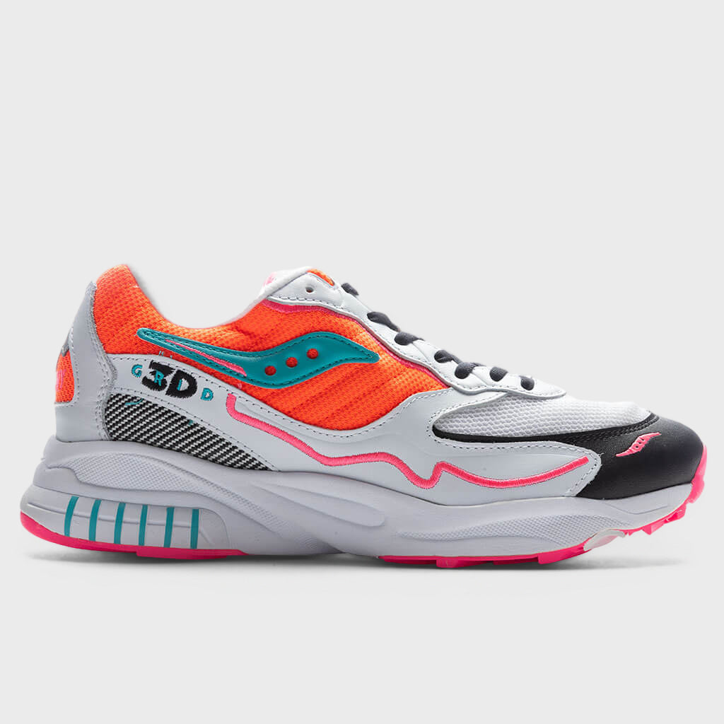 Saucony 3rd Grid Hurricane - White/Orange/Blue