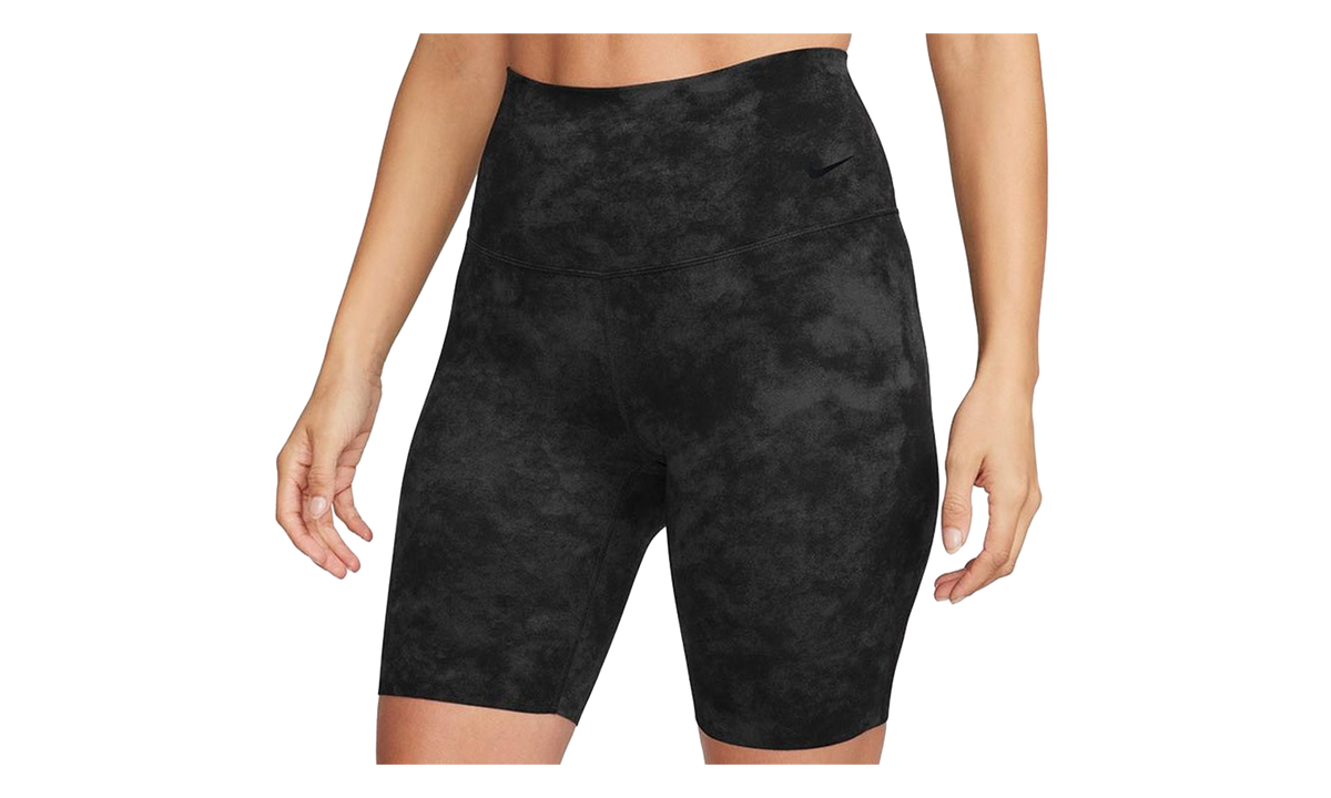 Nike Zenvy Tie-Dye High-Waisted 8″ Biker Shorts WMNS "Black White" FN3159 010