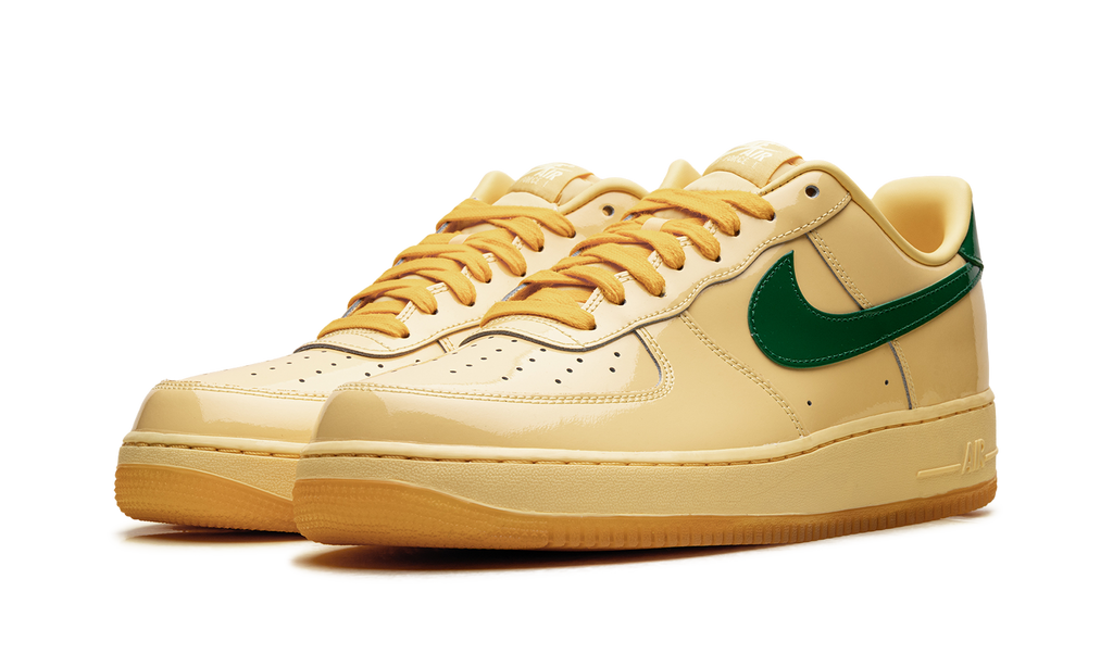 Nike Air Force 1 Low "Patent Leather Topaz Gold Pine Green" IO4489 700