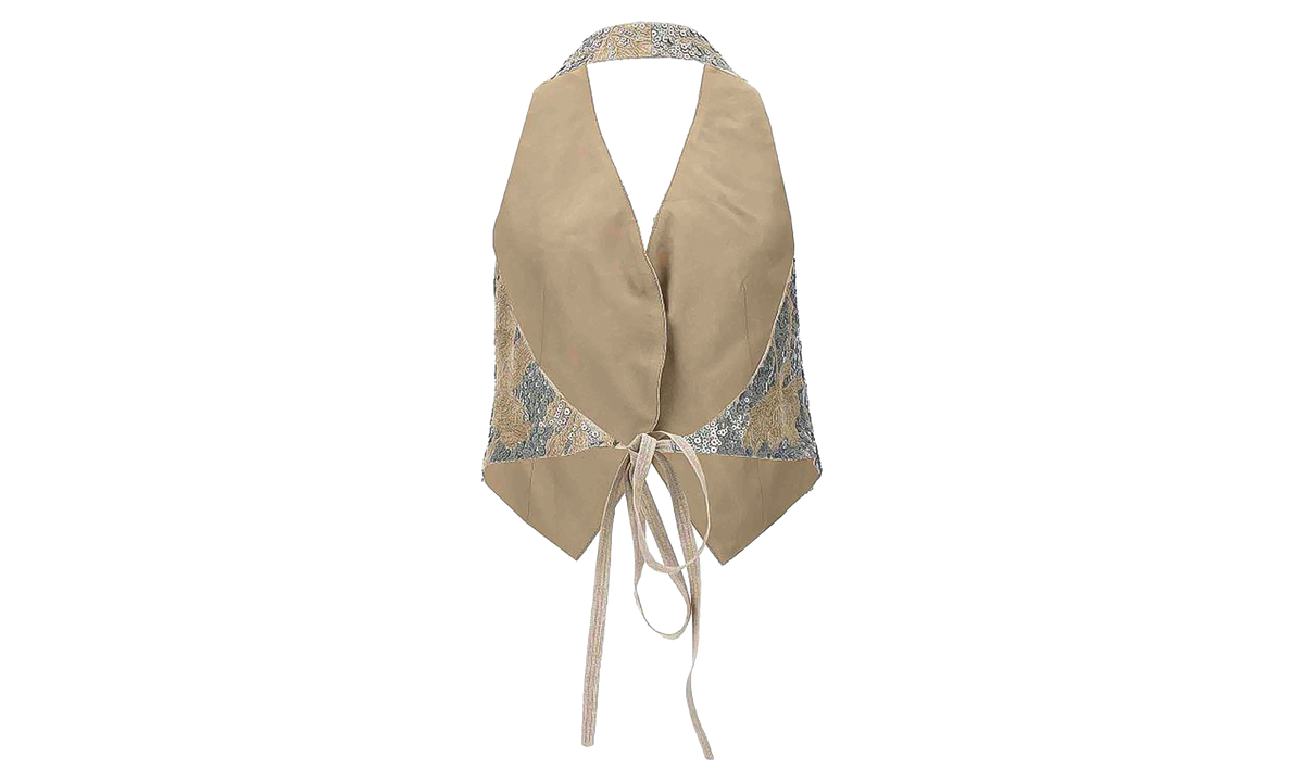 Brunello Cucinelli Embroidered Linen Vest WMNS "Naturale" BRUN1263