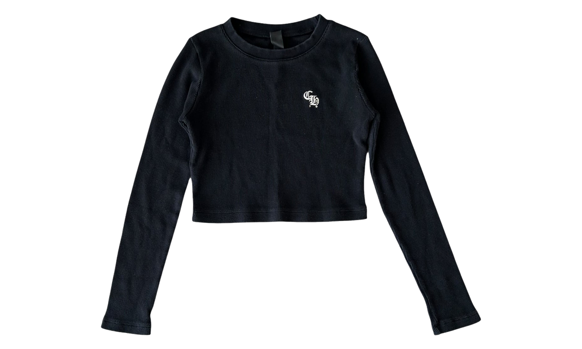 Chrome Hearts CH Embroidered Logo Thermal Cropped Longsleeve Tee "Black/White" CHRM1541