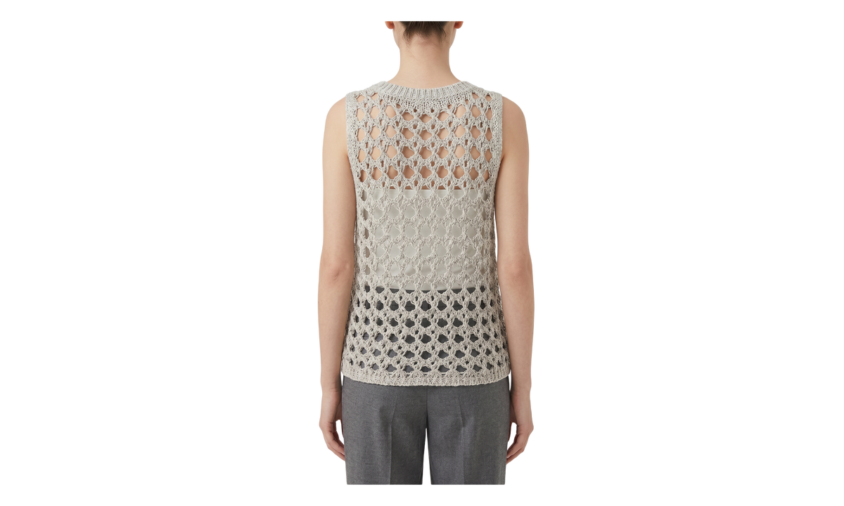 Brunello Cucinelli Openwork Knit Sweater WMNS "Light Grey" BRUN1637