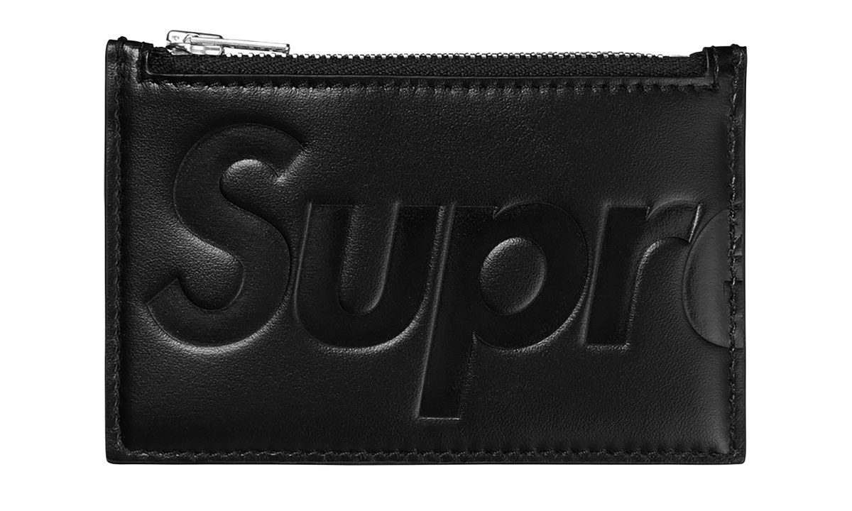 Supreme Leather Zip Card Holder "FW25 - Black" SU27093