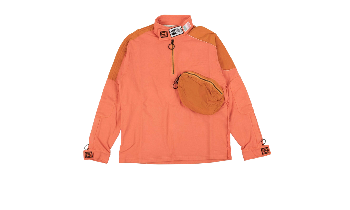 Off-White Parachute Half Zip Sweatshirt "Coral" OMBA041F19E300221910