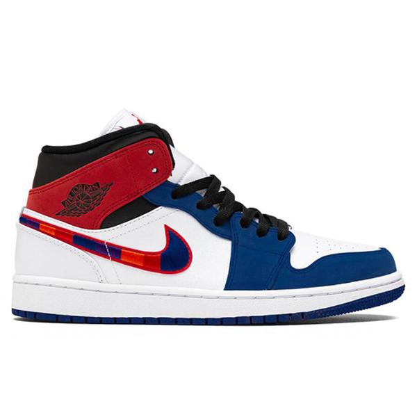 Air Jordan 1 Mid SE - White/University Red/Rush Blue/Black