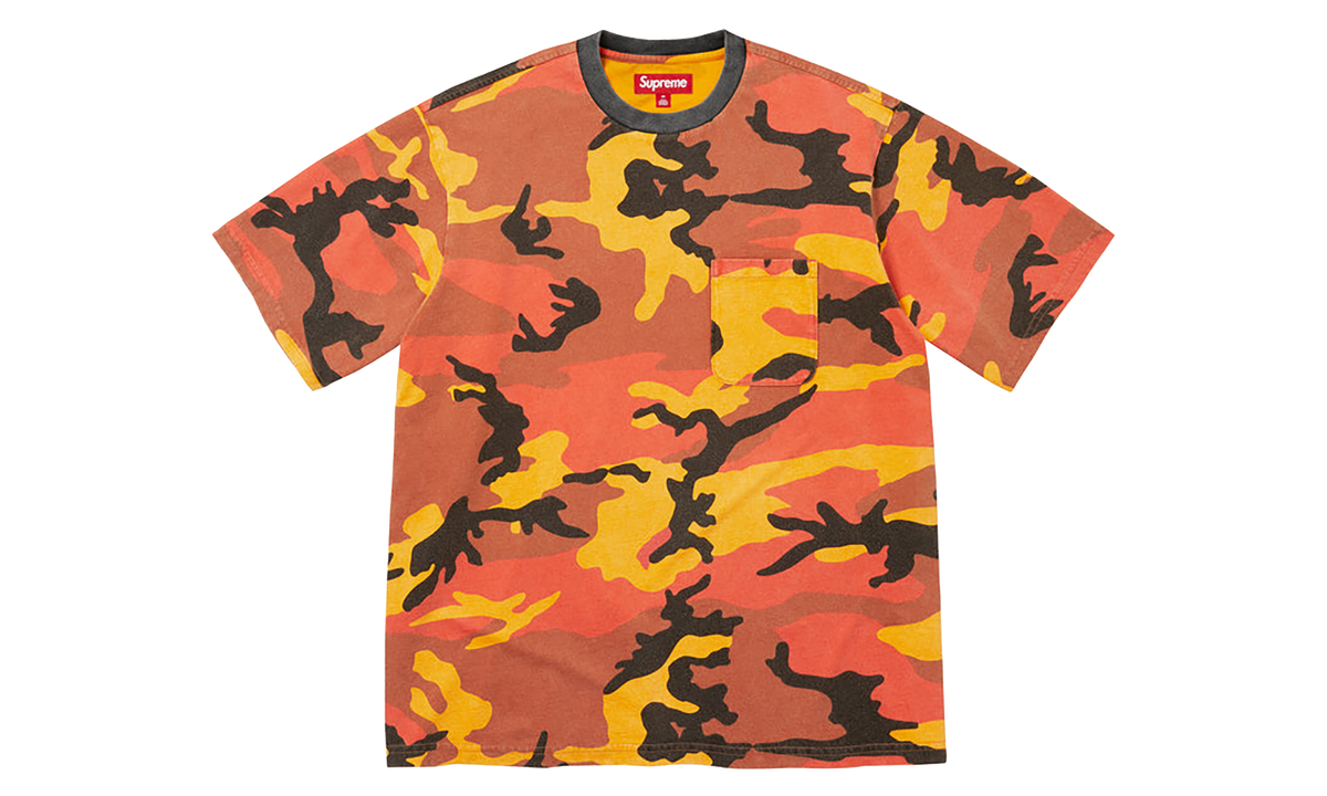 SUPREME Cracked Pocket S/S Shirt "FW26 - Orange Camo" SU28455