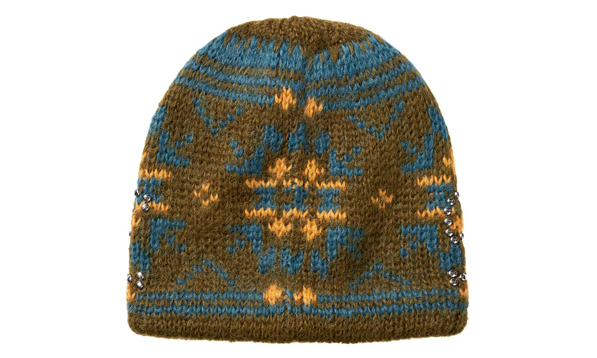SUPREME Studded Fair Isle Beanie "FW26 - Olive Brown" SU28496