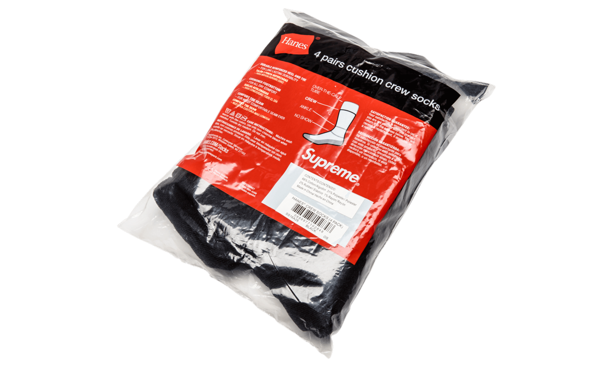 Supreme Hanes Socks (4) "Black" SU2010