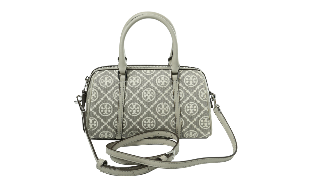 Tory Burch T Monogram Utility Mini Barrel Bag "020 GRAY" 178741-020