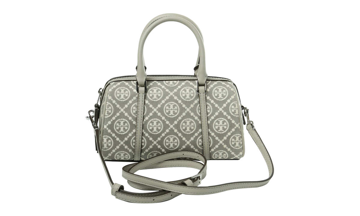 Tory Burch T Monogram Utility Mini Barrel Bag "020 GRAY" 178741-020