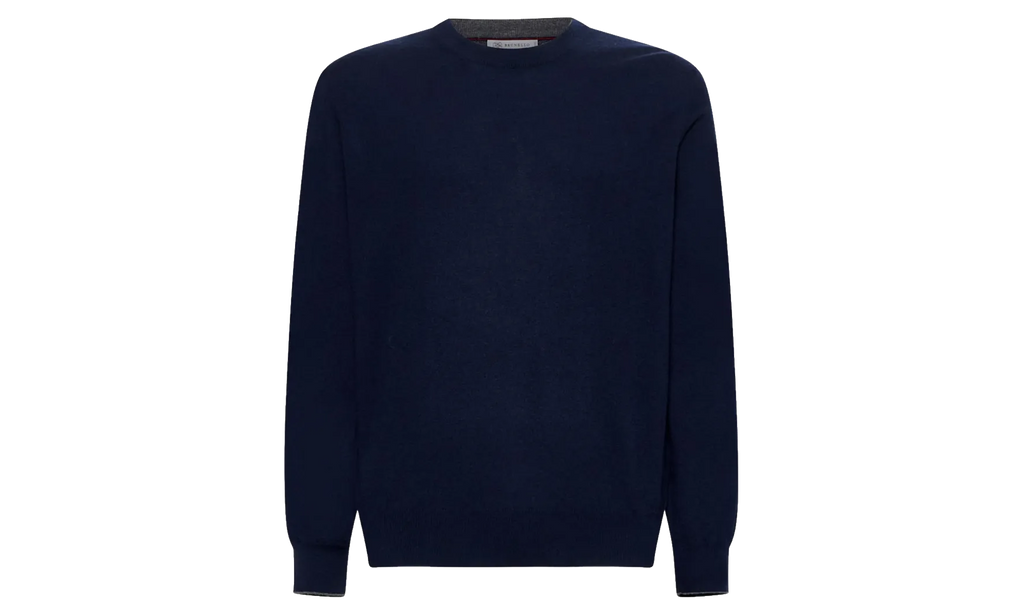 BRUNELLO CUCINELLI Cashmere Crewneck Sweater "Navy" BRUN1156