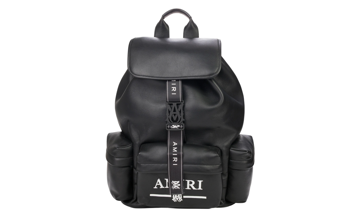 AMIRI Nappa Logo Embroidery Rucksack "Black" SS23MAB010 001