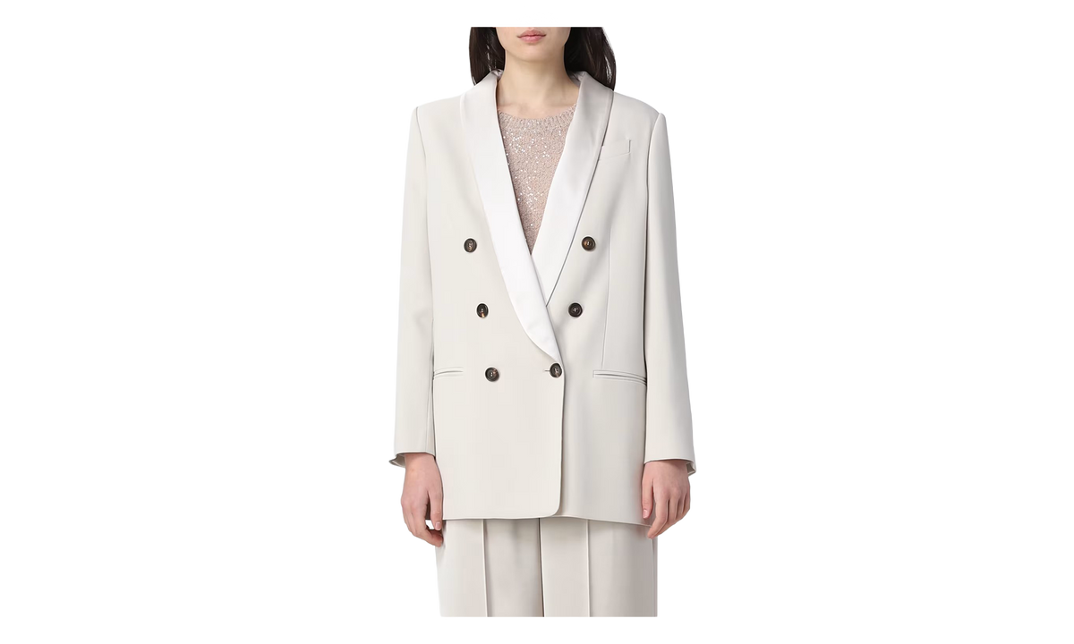 BRUNELLO CUCINELLI Double-Breasted Blazer WMNS "Milk" BRUN1546