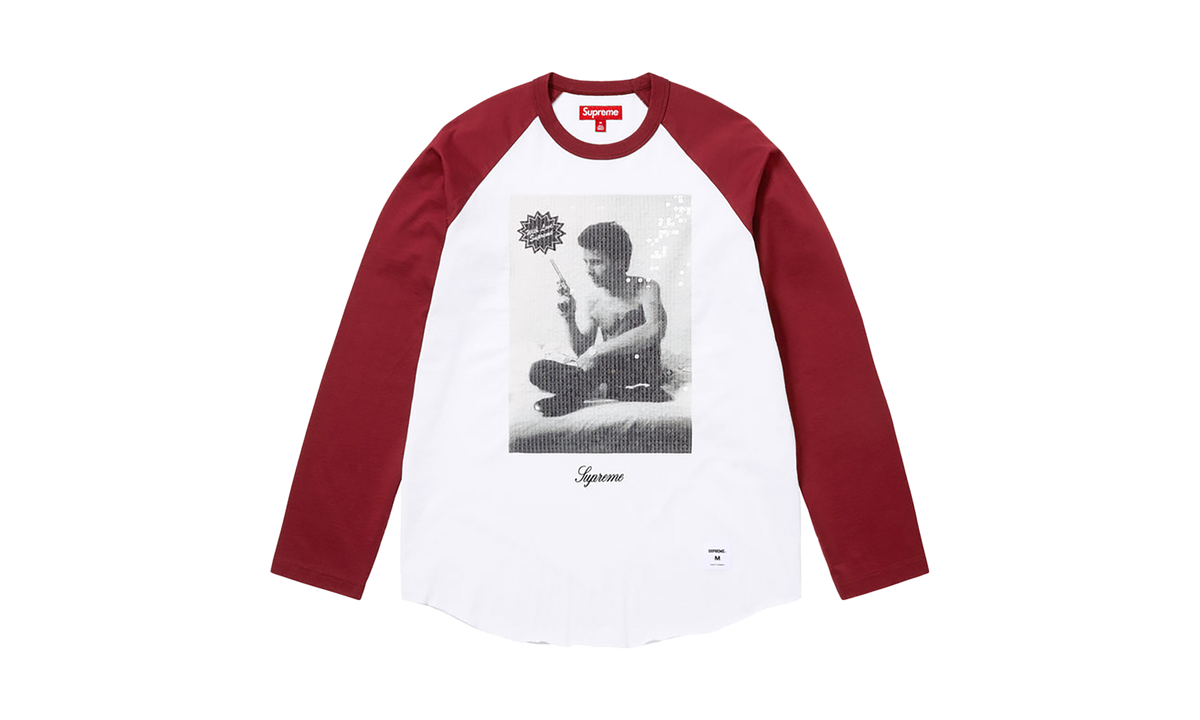 SUPREME Larry Clark Sequin Raglan L/S Shirt "FW26 - Burgundy" SU28451
