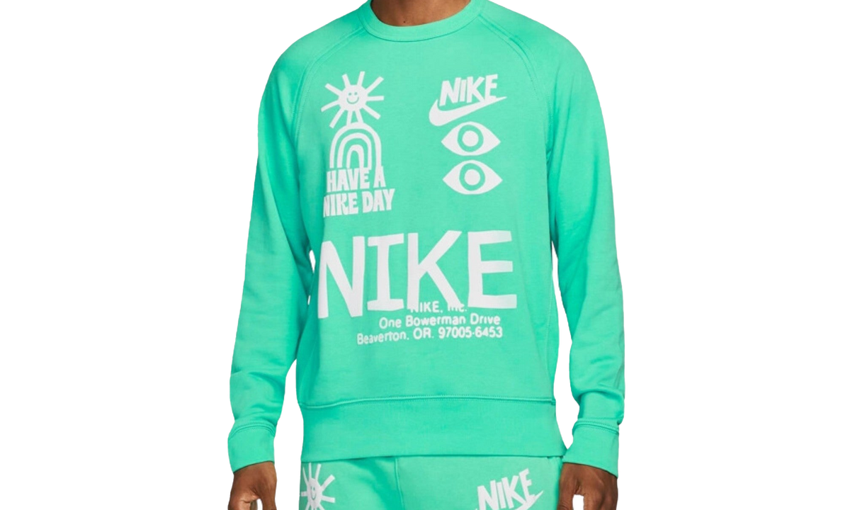 Nike Hbr-s Ft Crew Men's T-shirt Mens Style "GREEN" DQ4169 369