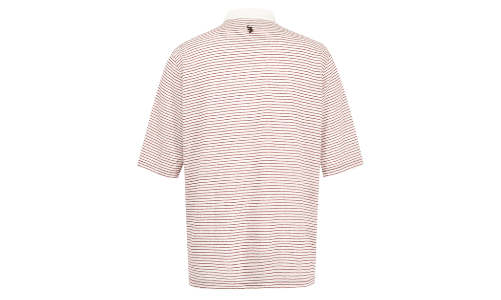 WALES BONNER Bask Polo Shirt "Ivory / Wine" MA26JE31JE04130