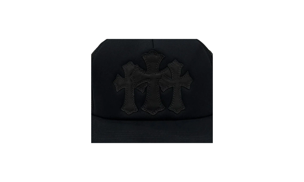 Chrome Hearts Triple Cross Trucker Hat "Blackout" CHRM0576