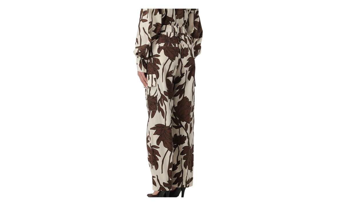 Brunello Cucinelli Floral Wide Leg Trousers WMNS "Panama/Tabacco" BRUN1488