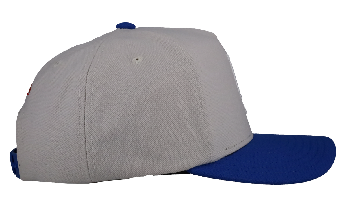 MITCHELL & NESS Los Angeles Dodgers 60 Years A Frame Snapback Hat "Grey / Off White / Royal Metallic" MN011