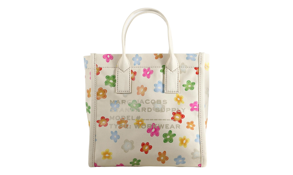 Marc Jacobs Medium Tote Wild Daisy Canvas Standard Supply Bag "White" 4P6HTT019H02 101