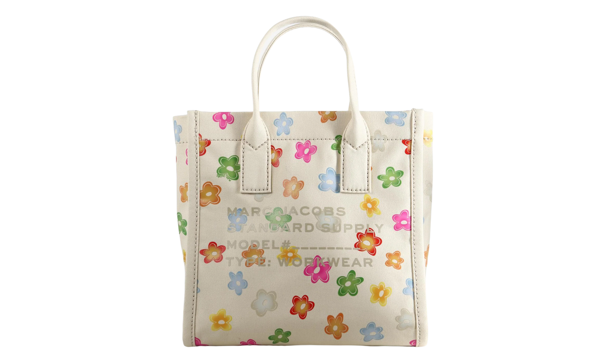 Marc Jacobs Medium Tote Wild Daisy Canvas Standard Supply Bag "White" 4P6HTT019H02 101