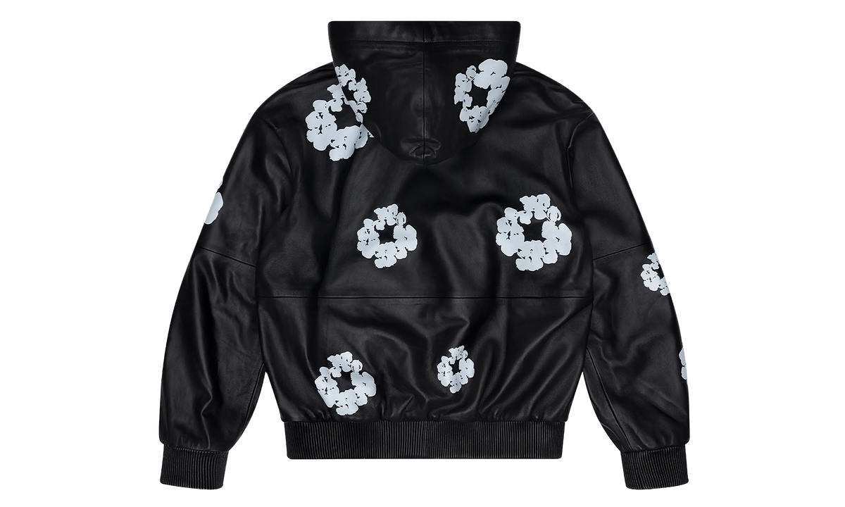 DENIM TEARS Leather Cotton Wreath Zip Hoodie "Black" DT1002