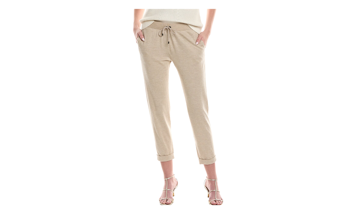 Brunello Cucinelli Cropped Drawstring Trousers WMNS "Beige" BRUN249