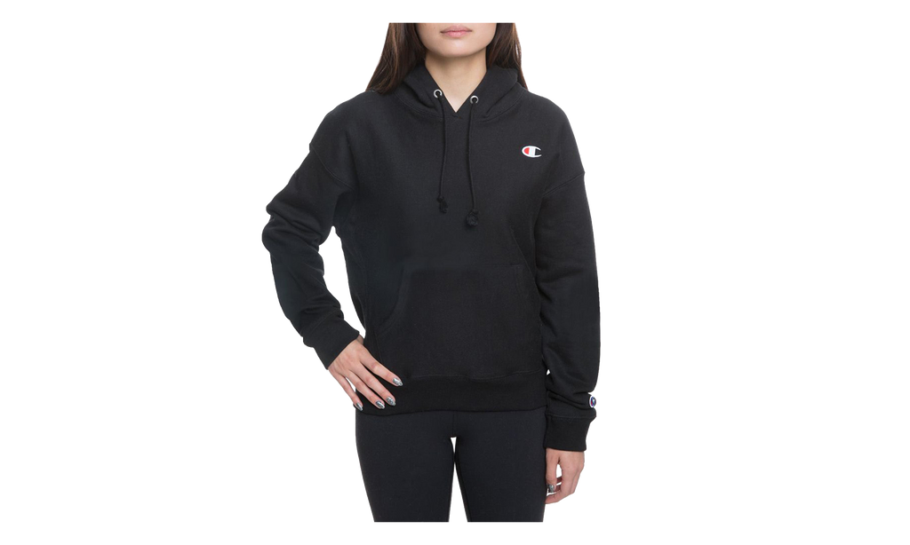 Champion Reverse Weave C Logo Regular Fit Pullover Hoodie WMNS "Black" GF757 003