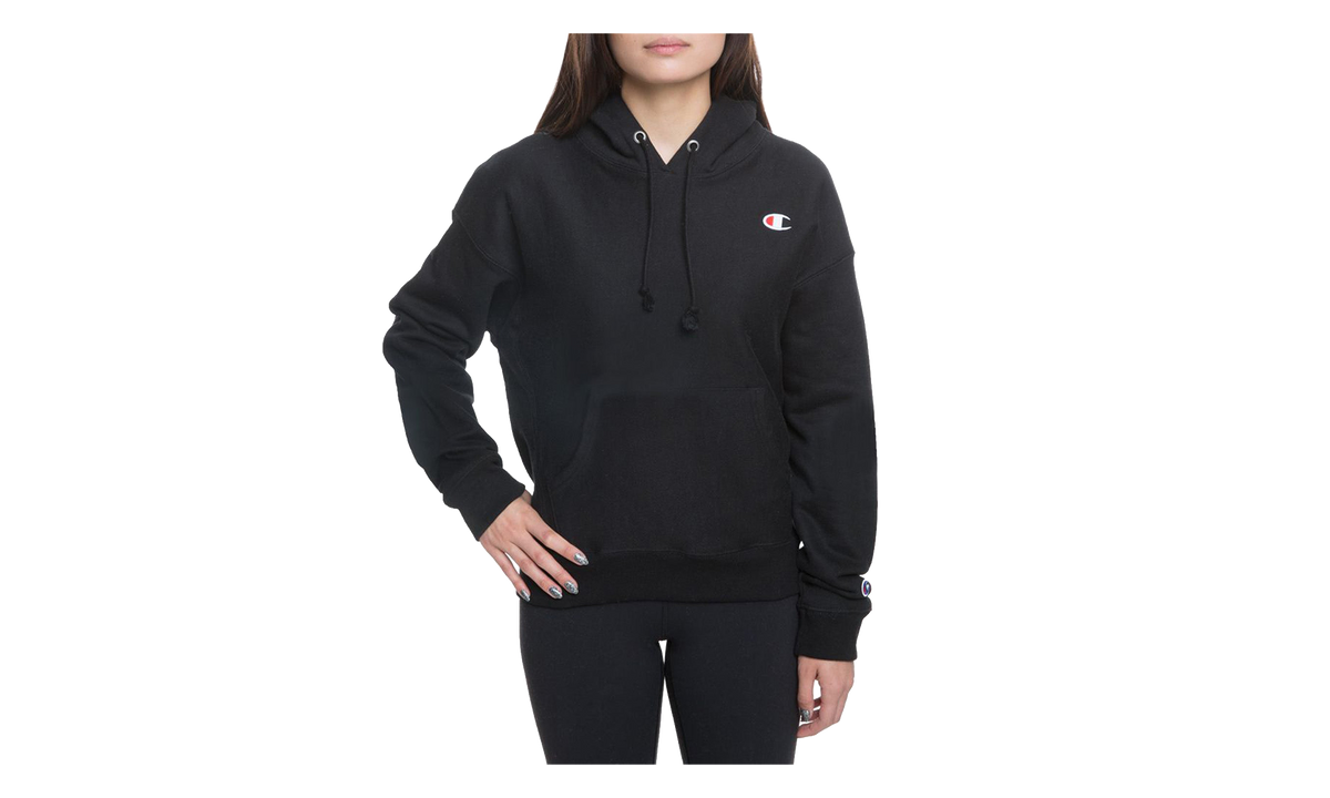 Champion Reverse Weave C Logo Regular Fit Pullover Hoodie WMNS "Black" GF757 003