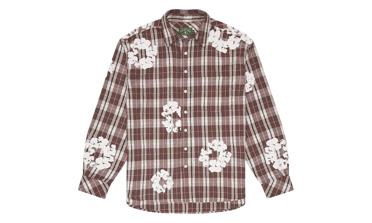 DENIM TEARS Cotton Wreath Flannel Shirt "Brown" DT991