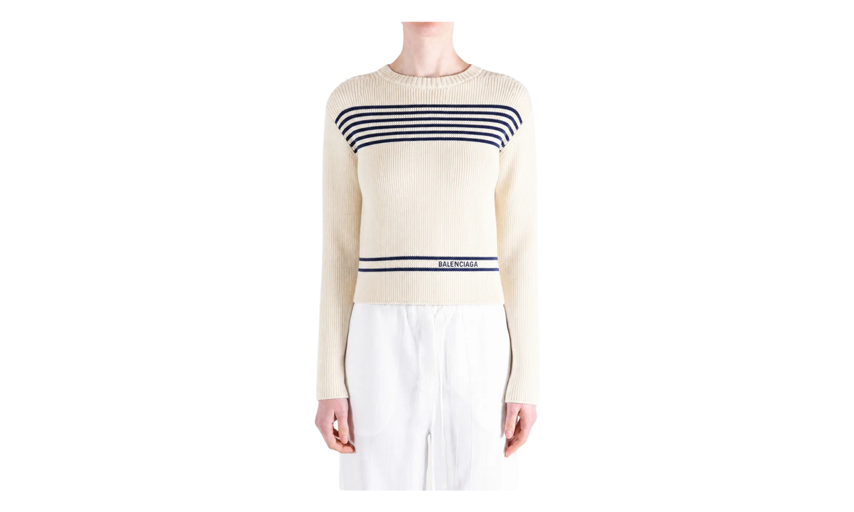 Balenciaga Boatneck Sweater WMNS "Navy / White" 876806T34614282